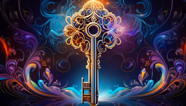 Abstract Key on Dark Background