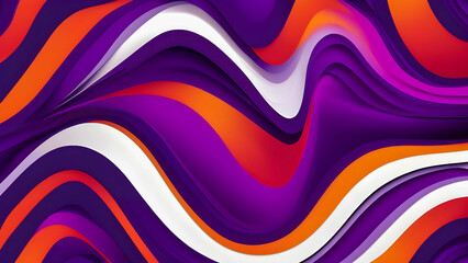 Vivid Abstract Waves - Flowing Purple, Orange, and White Shapes