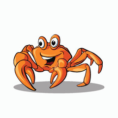 Crab character smiling with big claws vector illustration.eps