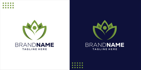 Creative Flower Yoga Person Logo, Design Inspiration, Illustration, vector