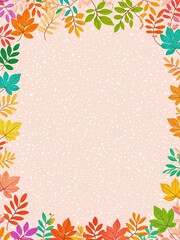 Fototapeta premium Digital art colorful leaves background for wedding, birthday, card, invitation