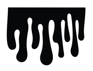Dripping Oil Stain Liquid Ink Black
