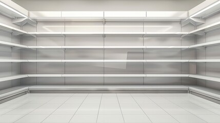 An empty grocery store shelf AIG51A.