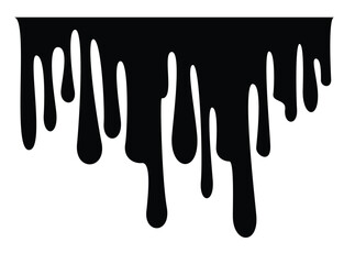 Dripping Oil Stain Liquid Ink Black