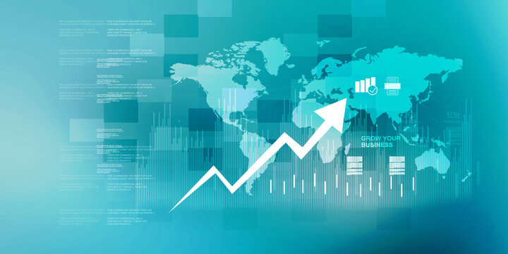 2d illustration Stock market online business concept. business Graph 