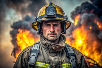 Fototapeta premium firefighter in action