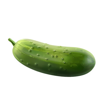 A fresh crisp green pickle on a white background