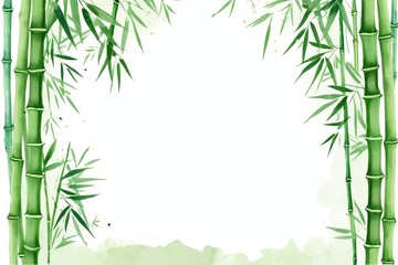 Watercolor bamboo garden background for wedding, birthday, card, invitation