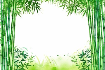 Watercolor bamboo garden background for wedding, birthday, card, invitation