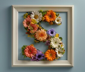 Pressed Flower Art Elegant S Letter adorns a Chic Wall Decor
