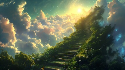 a stairway leading to the sky