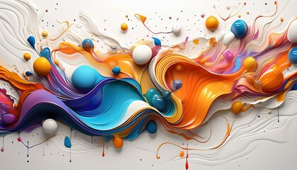 mixing colored oil paints in motion, splashes, colorful background