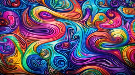 Obraz premium Dynamic holographic patterns swirling and shifting in vibrant colors