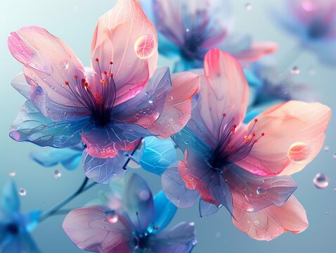Geometric petals, anime breeze, soft color flow , Stable Diffusion