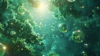 Moe glow within a constellation of floating seeds , Ideogram