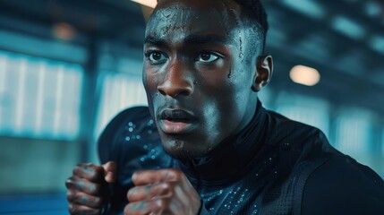 Wearable technology in sports training, featuring athletes using smart devices to enhance performance