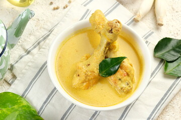 Opor Ayam, chicken cooked in coconut milk and spices from Indonesia, Popular dish for lebaran or Eid al-Fitr