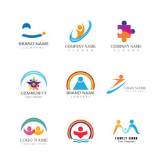 Community, network and social logo people design