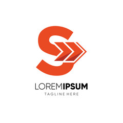 Letter S Forward Arrow Logo Design Vector Icon Graphic Symbol Emblem Illustration 