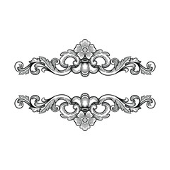 vector antique baroque frame, with floral border ornament