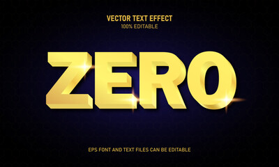 Gold zero editable text effect trending style modern