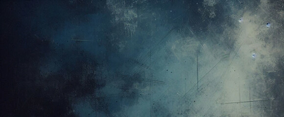 Obraz premium dark blue background texture with black vignette in old vintage grunge textured border design dark elegant teal color wall with light spotlight center