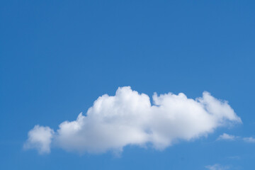 Blue sky white clouds and Beautiful puffy fluffy cumulus cloud, cloudscape background.