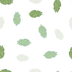 Artistic tree and foliage illustration in a repeating pattern, ideal for fashion and home decor, blending nature and graphic elements for a fresh look.