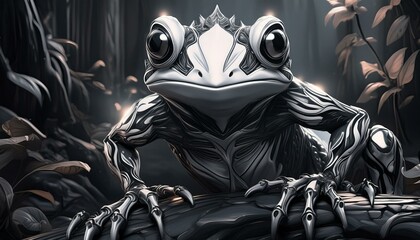 Black and white frog, looking nice 