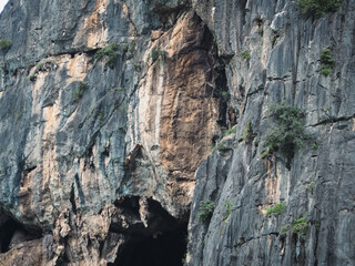 Limestone mountains, close-up photography of beautiful nature