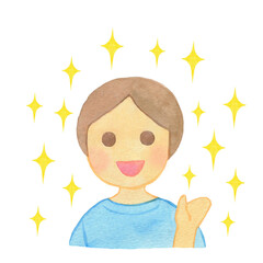 元気に話す男の子・男性