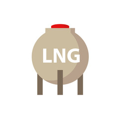 LNG tank icon. Gas holder. Energy industry. 