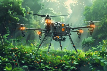 Agricultural automation with remote controlled drones for efficient farming in modern fields using precision agriculture techniques for smart farming and environmental monitoring