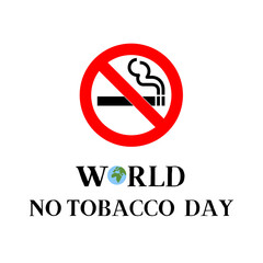 World No Tobacco Day Logo. No Smoking Day Awareness. Poison or cancer of cigarette. Vector. Illustration. Quit Smoking. Lungs cancer. May 31st