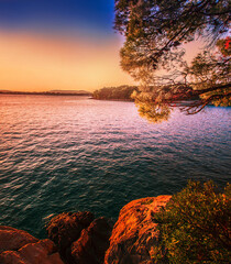 rocky croatian coast, Croatia, Europe, Adriatic sea, coast between Primosten and Sibenik