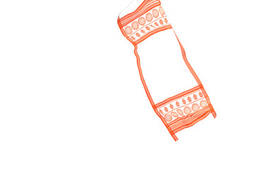 Waving Gamusa people of Assam, India.Gamosa  use in Bihu.Culture of assamese people.