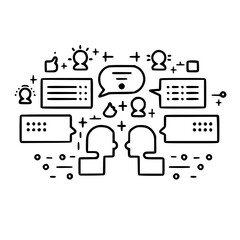 communication icon, business icon, technology icon, discussion icon, conference icon, cooperation icon, meeting icon, success icon, teamwork icon, group icon, management icon, businessman icon, office