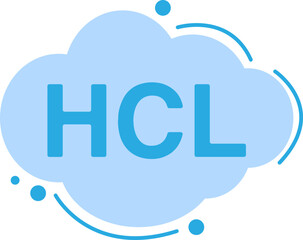 HCL icon, HCL, hydrochloric acid, chemistry, science, element, icon, color, school, round