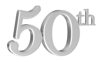 50th anniversary number silver 3d