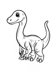 Obraz premium Dino Friends Coloring Fun, cute dinosaurs, wildlife