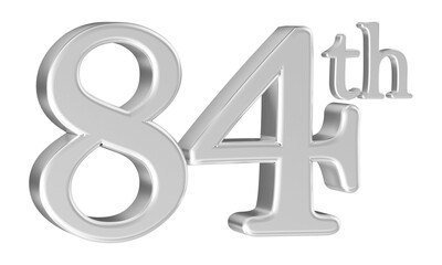 84th anniversary number silver 3d