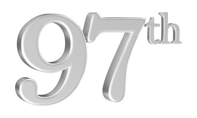 97th anniversary number silver 3d