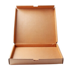 A Blank Brown Open Cardboard Pizza Box - Mockup