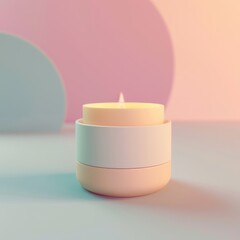 Dual-Toned Candles in Pastel Pink and Lavender, Spa Mockup with Copyspace