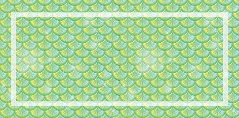 Seamless scale pattern with decorative border design