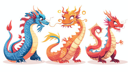 Chinese oriental dragon. Eastern Asian monster China