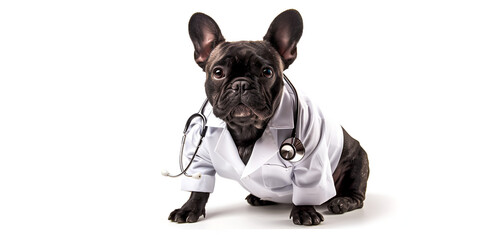 Doctor dog AI generated, "Cute Doctor Dog in Medical Uniform