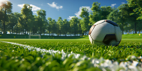  football ball on grass, Soccer Ball on Fresh Grass"