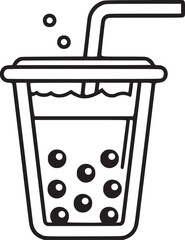 Milk drink cocktail icon outline vector. Soy food. Vegan product