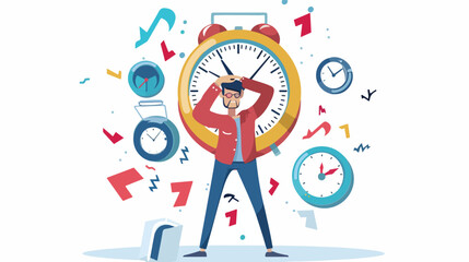Concept of missing deadline bad time management. Scen